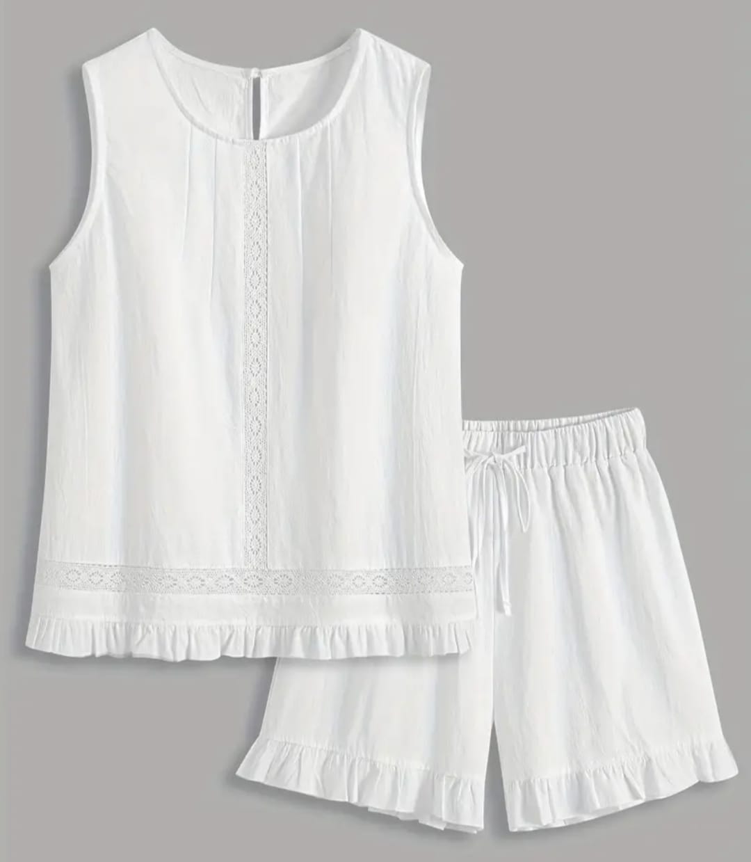 PIJAMA DAMA VERANO LINO BLANCO