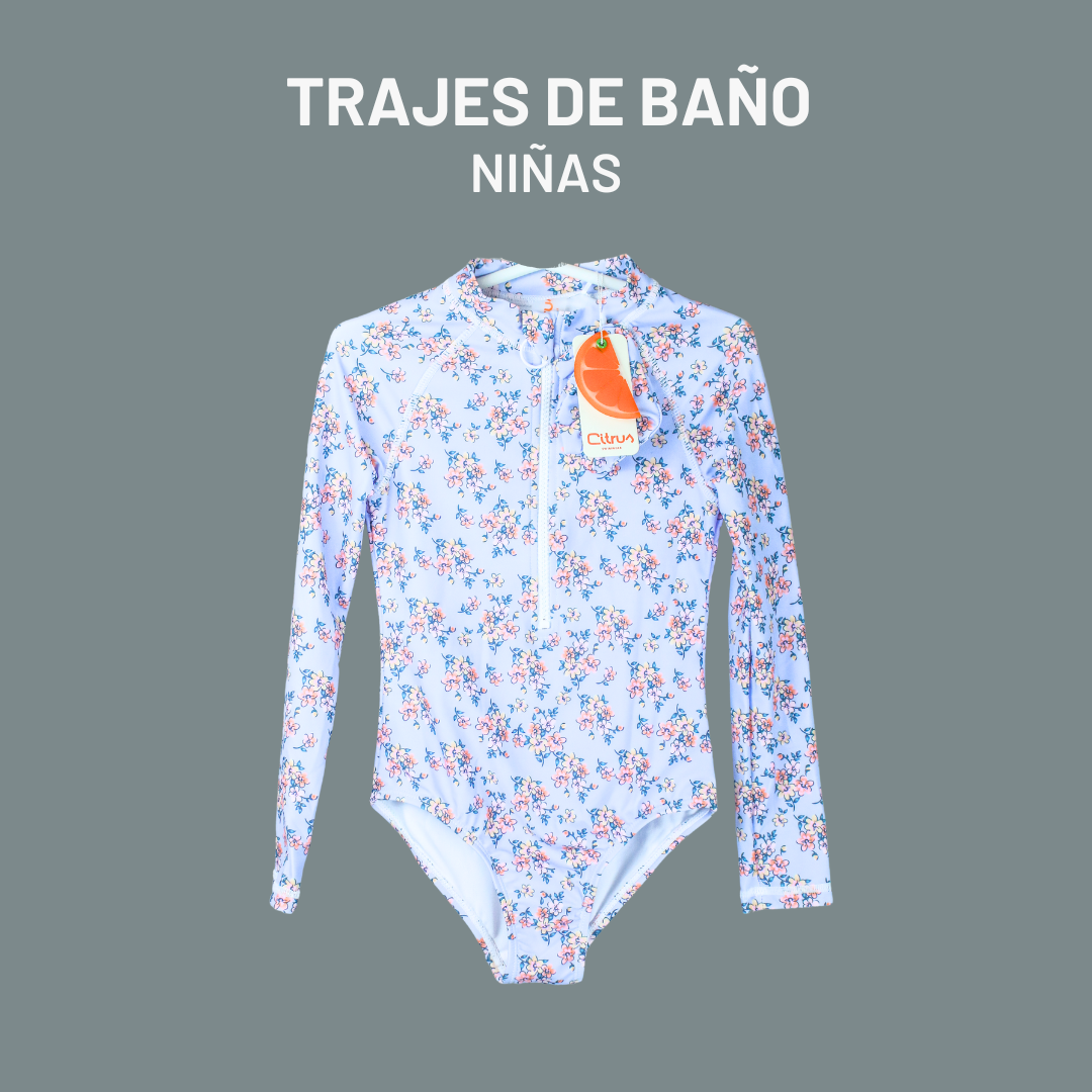 TRAJE DE BAÑO "NIÑAS & TEENS" MANGA LARGA - ON SALE!