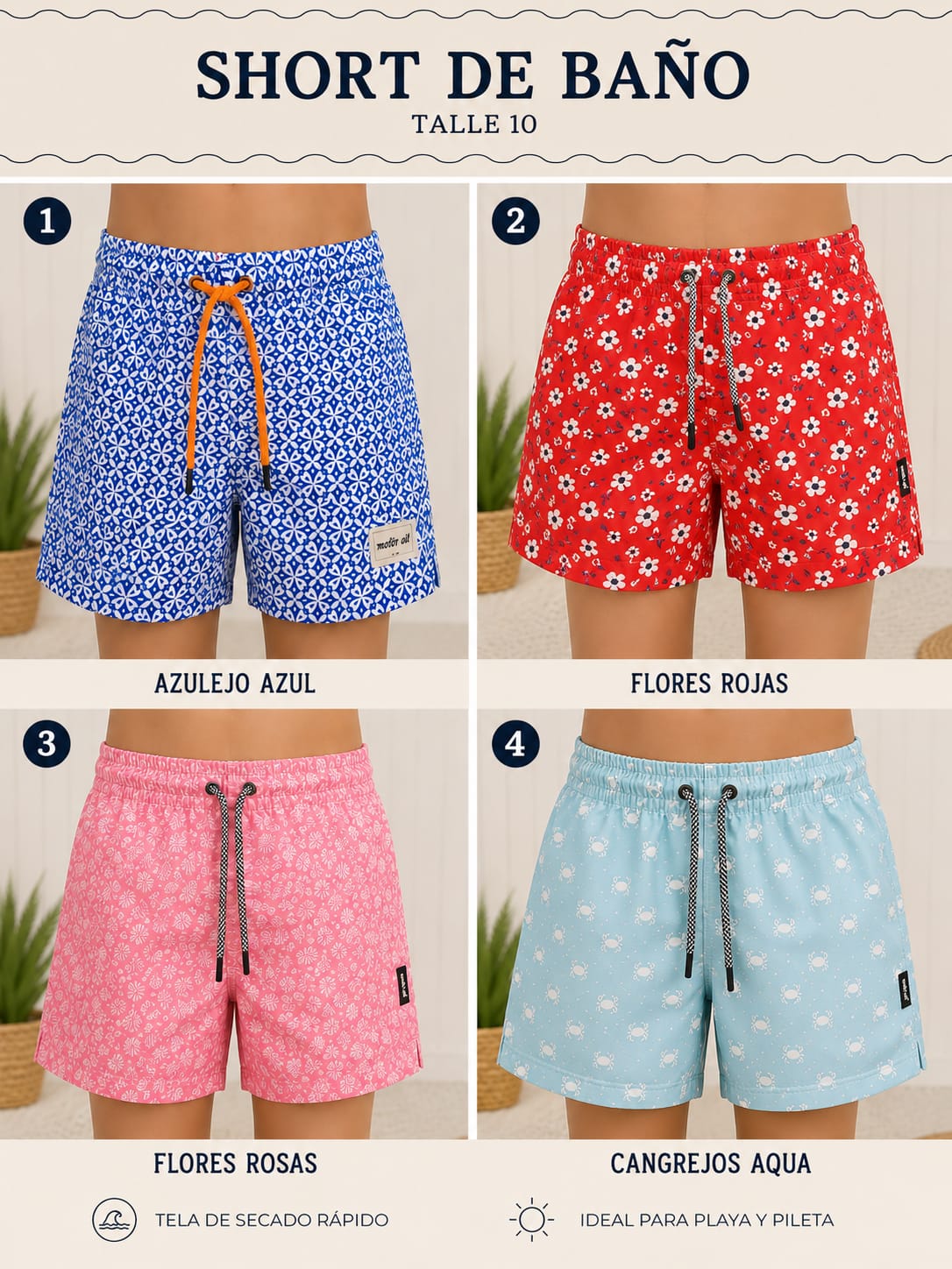 Shorts de Baño Varón NIÑOS Y ADULTOS