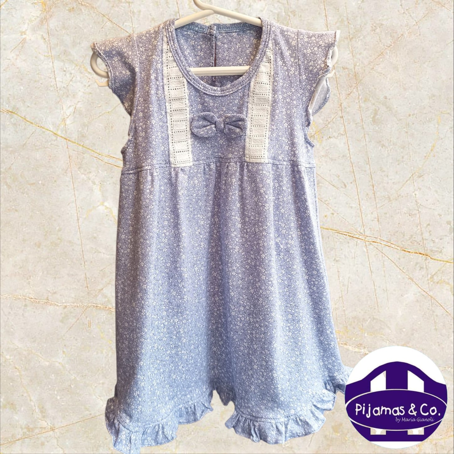 Camisón NIñas flores celestes