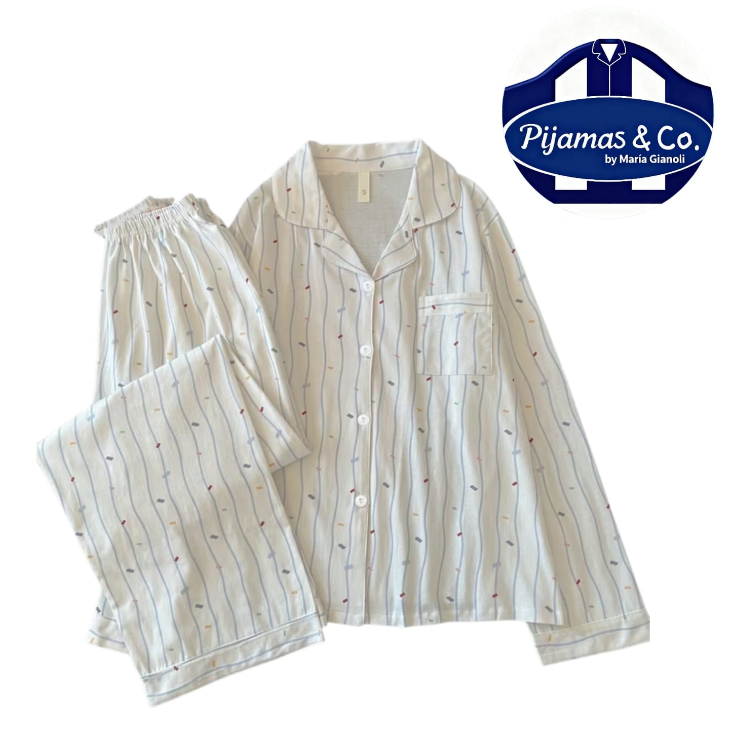 Conjunto Pijama Largo SOFT BLUE
