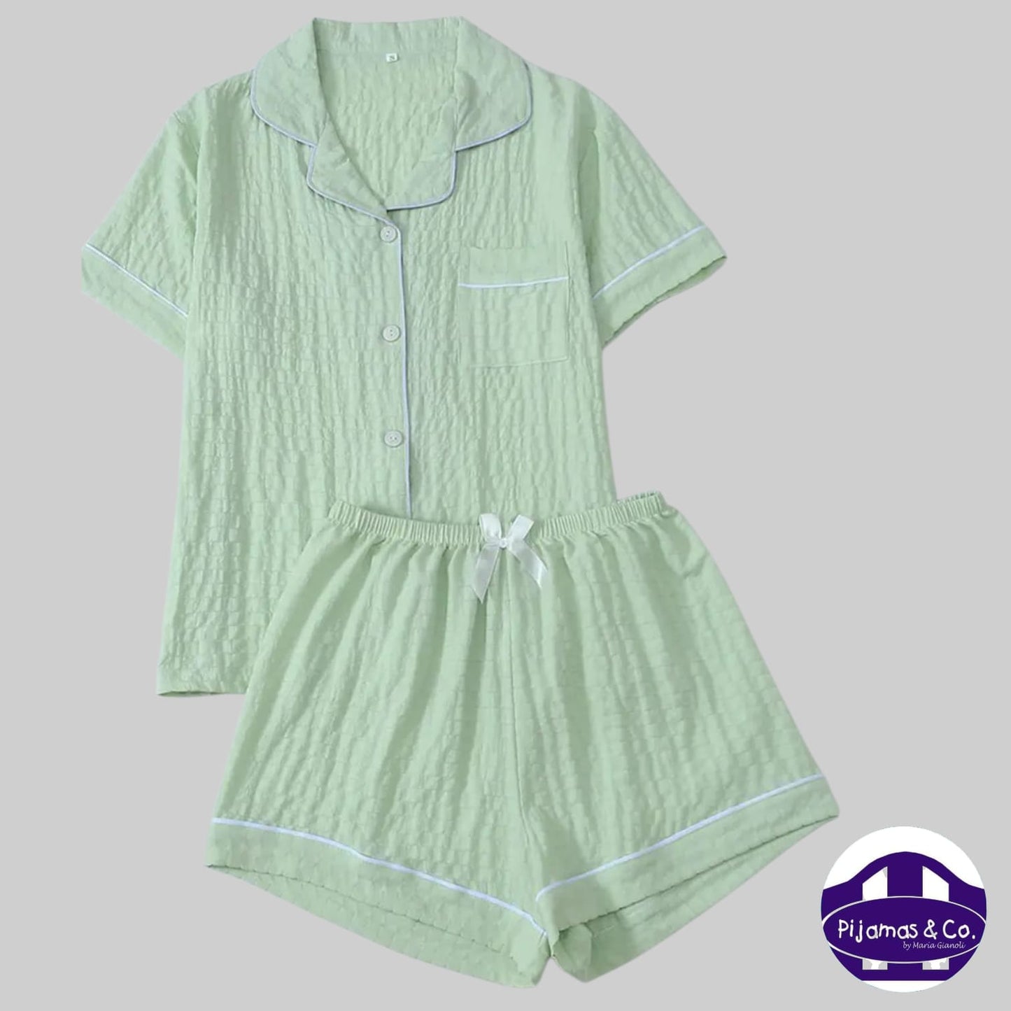 CONJUNTO CASACAY SHORT (LISO CELESTE )