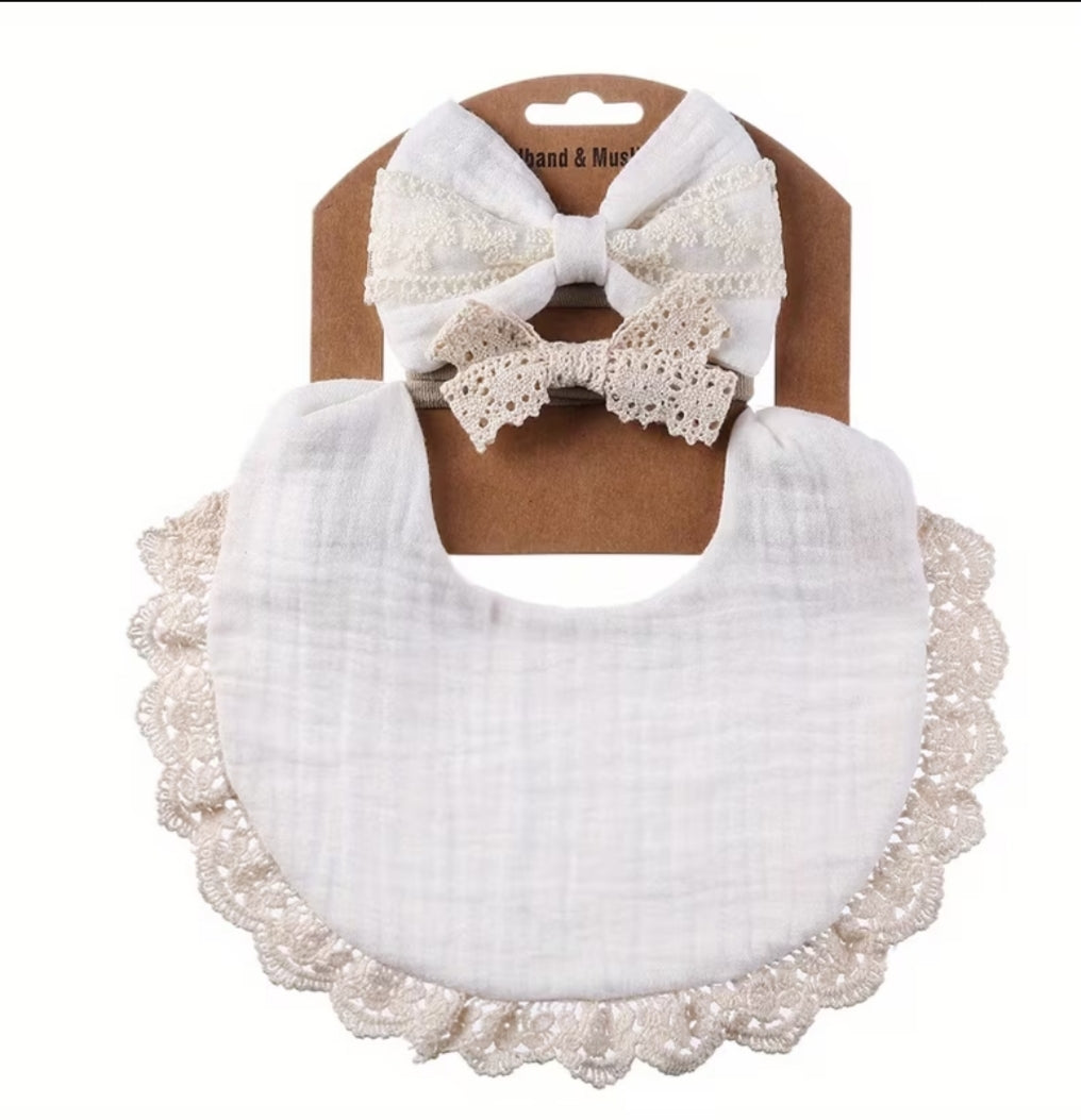 SET BABERO Y VINCHA Muselina