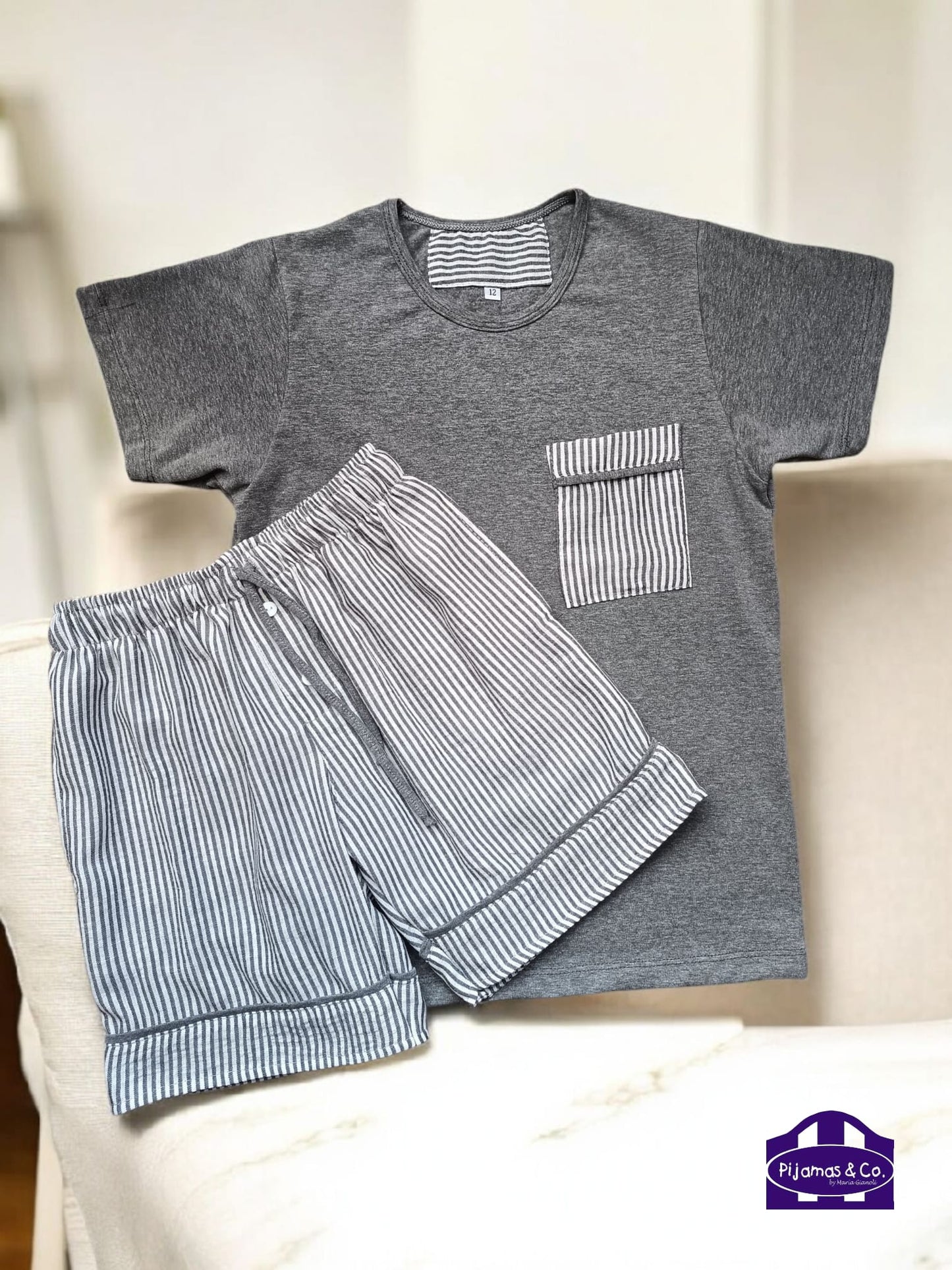 PIJAMA VARÓN GRIS