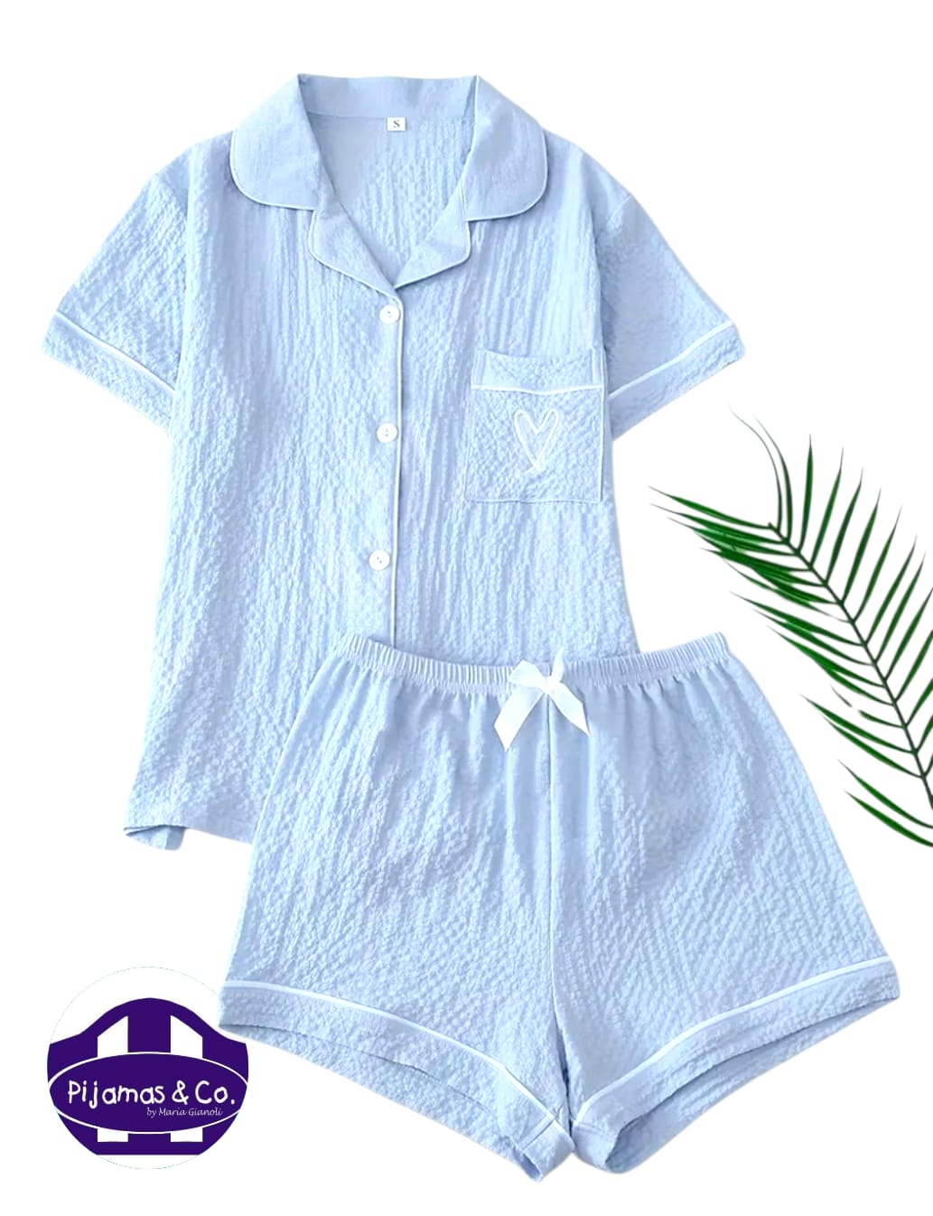 CONJUNTO CASACAY SHORT (LISO CELESTE )